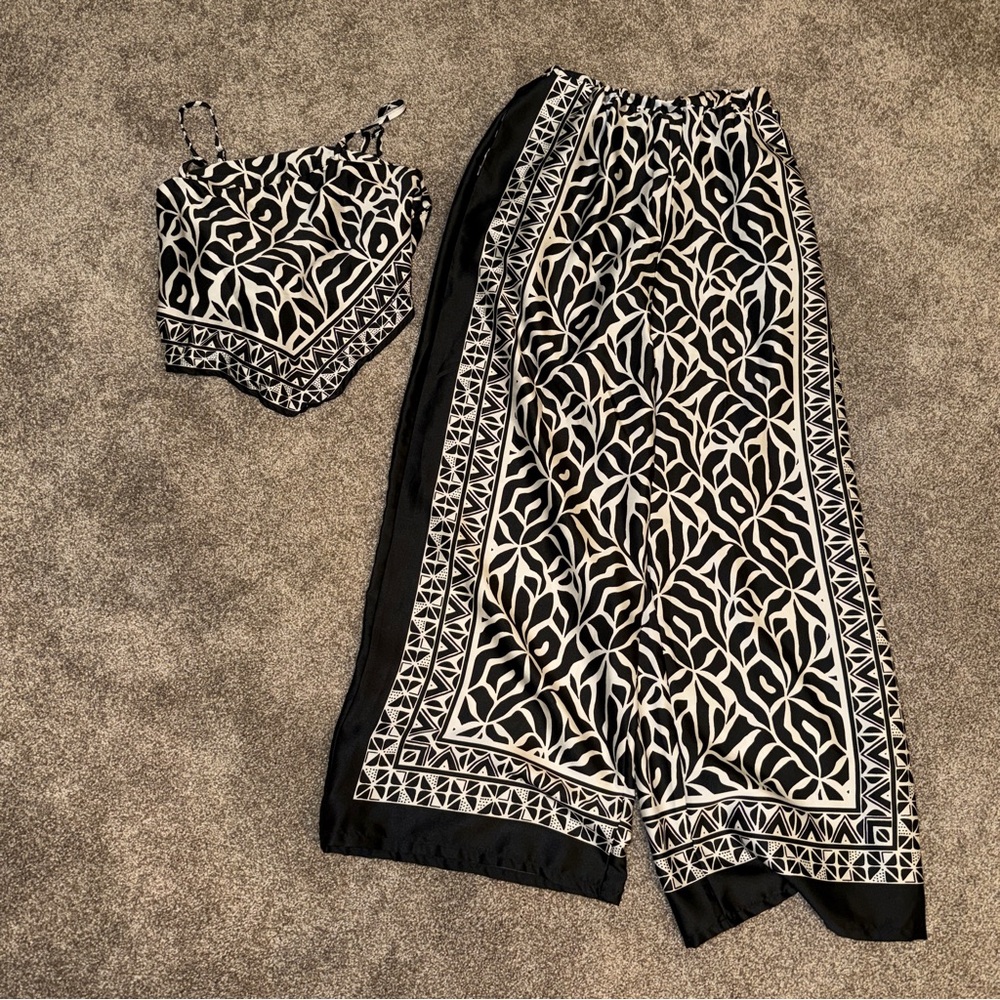 Elegant Black and White Women's Set